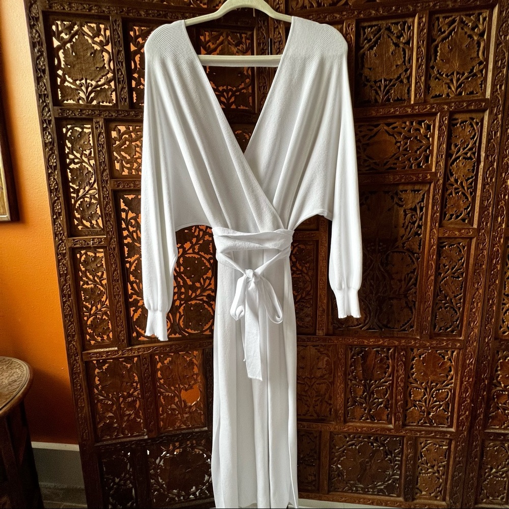 Amazon white sweater midi dress